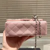 Clássico bola de prata mini aba crossbody sacos acolchoado alça de ombro ajustável saco cosmético designer de luxo feminino bolsa de corrente de couro