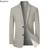 2024 Herrdräkt Jacka Casual Busin Slim Fiting Suit Bazers Män Solid Minimalist Jobbjacka Män Kläder Bröllopsjacka Male 02PJ#