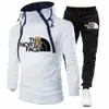 Outdoor Designer Trainingsanzüge Herren Sweatsuit Doppelreißverschluss 2-teilig Casual Jogger Sweat Suit Workout Hoodie Jogginghose Wanderset r31y #