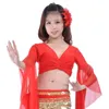 Stage Wear Dancer Mesh Butterfly Sleeve Top Belly Dance Outfit Lace Performance Costume Practice