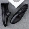 Oxfords – chaussures décontractées en cuir véritable pour hommes, faites à la main, mode Business, printemps-automne, robe à lacets, bureau