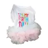 Dog Apparel Beautiful Princess Dress Eye-catching Decorative Bright-colored Letter Printing Pet Puppy Mesh Tulle