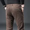 Pantalon en velours côtelé épais et chaud de haute qualité pour homme, coupe droite et décontractée, taille haute, B57n #, hiver 2023