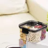 Storage Bottles Square 4 Grids Kitchen Box Plastic Transparent Cereal Candy Dispenser Sealed Fresh-keeping Food Containers Beans