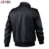 FI Motorcykel Faux Leather Jacket Men Windbreak Leather Jackets för män Autumn Winter Pu Leather Coat Man Ytterkläder Zip Up Q3W5#