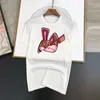 cott Tops Funky Marque Bunny Funny Cartos Manches courtes Hommes Persality Street T-shirts Lâche T-shirts surdimensionnés Respirant Doux T3Yp #