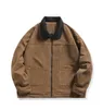 2023 nuovi uomini di giacche American Vintage High Street Zipper Jacket Autunno Inverno Casual maschile Oversize Patchwork Velluto a coste Cappotti N8aA #