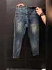 Мужские джинсы, дизайнерские брендовые весенние новые простые эластичные повседневные брюки прямого кроя, модные универсальные европейские брюки 2024, маленькая стопа 8578 PS68