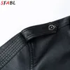 Fi Motosiklet Sahte Deri Ceket Erkekler Erkekler İçin Windbreak Deri Ceketler Sonbahar Kış Pu Deri Ceket Adam Dış Giyim Zip Up T4DT#