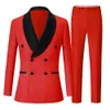 2023 Fi New Men Boutique Double Breast Big Collar Fold Design Dr Two Piece Set Suit Blazers 재킷 바지 코트 바지 V4T6#