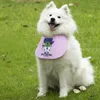 Bavoir réglable en coton pour animaux de compagnie, vêtements pour chiens de grande taille, pochette à salive de dessin animé