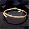 Cuff 2022 Marque Classique FL Diamant Nail Bracelet Mode Couple Amour Pour Hommes Femmes Designer Premium 316L Titane Acier Bracelets Dr Dhkij