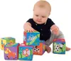 Cube d'activité en tissu pour bébés, 6 pièces, blocs de Construction en tissu doux, ensemble de jouets pour garçons et filles