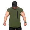 Men's T-Shirts Mens Summer Street Gym Hooded T-Shirts Sleeveless T-Shirts For Men Training T-Shirts Sports Braces Vest Clothing 240327