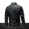 Мужская тонкая куртка из искусственной кожи 2023, мотоциклетные байкерские мужские куртки, осенне-зимняя теплая черная уличная верхняя одежда, пальто 5XL Plus Szie 53Ap #