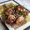 Decorative Flowers Peony Bouquet Beautiful Room Decors Wedding Decor Office Ornaments Artificial Bouquets Nature Fake Sand Color