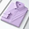 Koszulki męskie Biznes MENS BIZNEK ELEGANT Koszula antybakteryjna formalna swobodna moda standardowa FIT MĘŻCZYZNA MĘŻCZYZNA BIUROWA ZWIERACI