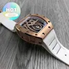 Diseñador de lujo RM Reloj de pulsera para hombre de negocios Vino en forma de barril Acero refinado Reloj mecánico completamente automático Tendencia de moda Ahuecado Luminoso