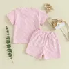 Kleding Sets Trigren baby Baby Boy Girl Summer Outfit Checkerboard Patroon korte mouw T-shirt en shorts 2 stks casual peuter kleding