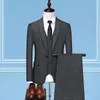 2023 Весна Новый мужской деловой костюм Повседневная куртка Рабочая формальная клетчатая куртка для жениха Доктор Блейзеры Пальто Брюки Жилет Комплект из 3 предметов F2Ne #
