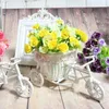 Decorative Flowers Artificial Flower Basket Party Decoration Pot Wedding Plastic Tricycle Design Storage