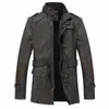 mens Warm PU Leather Jackets Lg Windproof Hooded Overcoats Autumn Winter Men Trend Slim Jacket Casual Solid Color Slim Coat n7OZ#