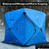 Tält och skyddsrum Portable Ice Fishing Shelter Easy Setup Winter Tent Waterproof Windproof 230206 Drop Delivery DHZCP