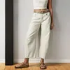 Women s Pants Vintage Mid Waist Jeans Wide Leg Loose Boyfriend Denim Cropped Straight Rise Y2k Barrel 231202