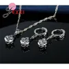 Ensemble de collier et boucles d'oreilles en argent Sterling 925 pour femmes, pendentifs, colliers et boucles d'oreilles en cristal, à la mode, de fiançailles et de mariage pour amoureux