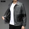 grado superiore del nuovo progettista di marca streetwear casual ficlassic finto pu fi giacca di pelle biker uomo cappotti abbigliamento uomo 2023 x6uF #