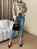 Trench da donna Coreano Chic Contrastc Olor Cappotto con colletto alla coreana Stile Safari Coulisse Slim Wasit Crop Giacche Autunno Casual Giacca a vento