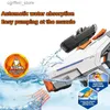 Gun Toys 2024 Vollelektrische automatische Wasserpistole große Kapazität automatische Wassersaugpistole Sommerstrand Outdoor-Kampfspielzeug240327