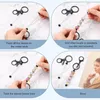 Hooks 24 Pcs Beadable Keychain Bars Bulk For Beads DIY Blank Metal Beaded Bead Crafts Black