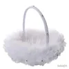 Kosze do przechowywania 1PCS Lace Bride Flower Basket na romantyczne przyjęcie na przyjęcie bankietowe