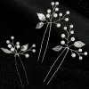 Hair Clips Barrettes 3Pcs Light Luxury Dress Pan U-Shaped Pearl Sier Petal Hairpin Set Party Hanfu Pin Headwear Drop Delivery Jewelry Otikm