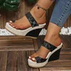 Sandalen Geweven Wedge Dames Zomer Open Teen Dikke Bodem Casual Romeinse Plus Maat 43 Slippers Platform Slippers