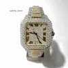 Hip Hop Iced Out Diamond Wholesale Luxury Watch Jewelry Men Women Wrist Digital mechanical Moissanite Watches golden color
