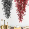 Guirlande de fleurs décoratives 4 pièces/ensemble, ajoutez une touche avec des plantes artificielles élégantes, guirlande d'eucalyptus d'intérieur ou d'extérieur