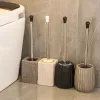 Brosses Brosse de toilette en céramique ménage pas de coin mort toilette nettoyage toilette longue poignée brosse de toilette brosse de toilette accessoires de salle de bain