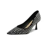 Dress Shoes Women's With Belt On The Back Heel Natural Leather In Spring Square Socks High Heeled Glass Slippers Boat