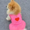 Vêtements de petit chien, chemise de chiot douce, joli gilet de chien d'été avec motif "I Love My Mommy Daddy", T-shirts pour chiens, coeurs