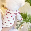 Hundkläder husdjurskläder sommarvalp väst mode flyg ärmskjorta bichon chihuahua kläder jordgubbe tryck katt