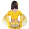 Stage Wear Dancer Mesh Butterfly Sleeve Top Belly Dance Outfit Lace Performance Costume Practice