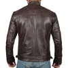 2024 New Men's Retro Leather Jacket Jacket Men Stand-up Collar Punk Handsome Motorcycle Leather Jacket Rock g29U#