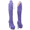 Chaussures de danse Auman Ale 15CM/6 pouces, tige en daim, Sexy, exotique, talon haut, plateforme, fête, bottes hautes pour femmes, pôle 031