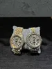 Isade ut smycken rostfritt stål hand inställning bustdown hip hop vvs moissanite diamant watch