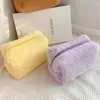 Storage Bags Plush Material Women Cosmetic Bag Candy Color Sweet Makeup Portable Travel Wash Supplies Girls Cute Pencil Case