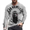 Herren-T-Shirts, Vintage-Indianer-Stil, 3D-Druck, Herbst-Herren-Rundhals-T-Shirt mit langen Ärmeln, modischer Pullover, Herrenbekleidung 240327