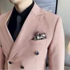 blazer+pants+vest Men's Suit 3 Piece One Butt Lapel Double Breasted Slim Fit Casual Busin Dr Suits For Wedding Tuxedo c7NT#