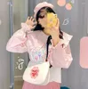 Umhängetaschen Kawaii Lolita Umhängetasche Frauen 2024 Süße süße Lutscher Handtasche mit Herzkette Geldbörse Weibliche Geldbörse